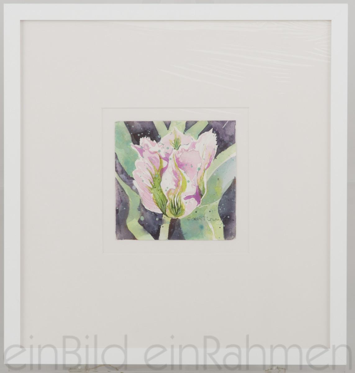 Tulpen “China Town“ Edith Thurnherr Aquarell Kleines Format von der Gallerie EinBild EinRahmen